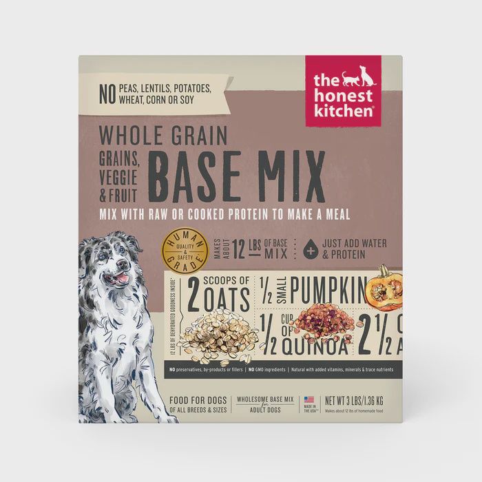 The Honest Kitchen Whole Grain Fruit &amp; Veggie Base Mix Dehydrated Dog Food 3 lb