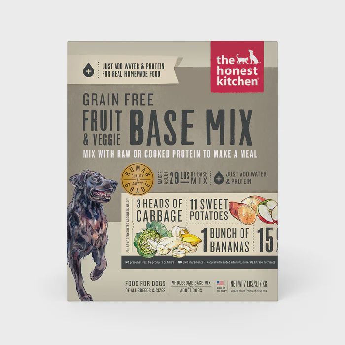 The Honest Kitchen Grain Free Fruit &amp; Veggie Base Mix Dehydrated Dog Food 3lb Box