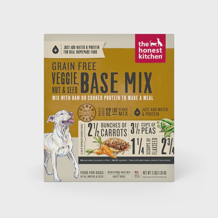 The Honest Kitchen Grain Free Veggie Nut &amp; Seed Base Mix Dehydrated Dog Food 3 lb