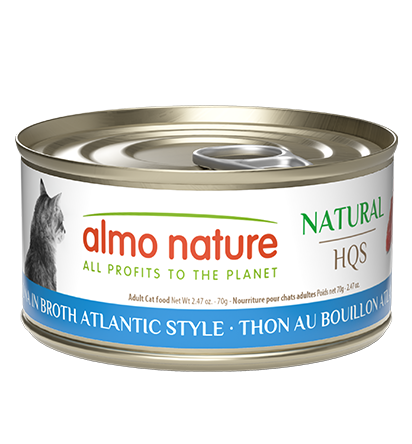 Almo Nature HQS Natural Cat Food Atlantic Tuna in Broth 70g Individual