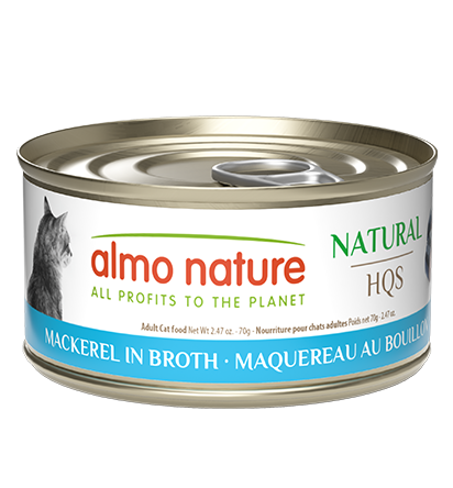 Almo Natural HQS Natural Cat Food Mackerel in Broth 70g Individual