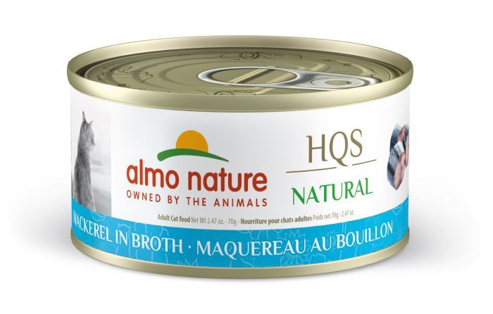 Almo Natural HQS Natural Cat Food Mackerel in Broth 70g Individual