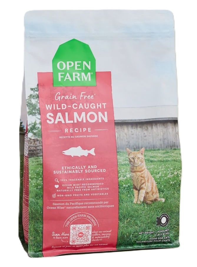 OPEN FARM Grain Free Wild Caught Salmon Recipe for Cat 4lb