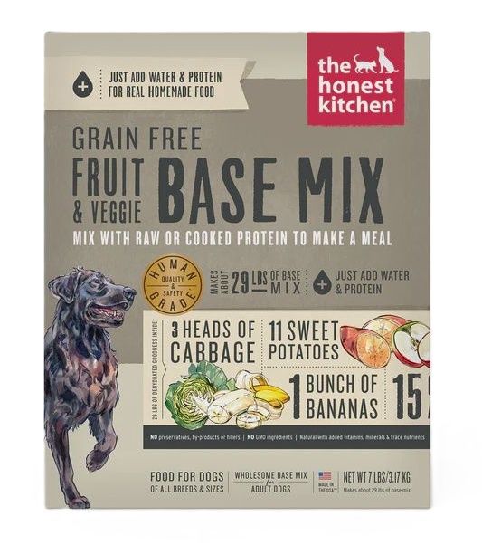 The Honest Kitchen Grain Free Fruit &amp; Veggie Base Mix Dehydrated Dog Food 3lb Box