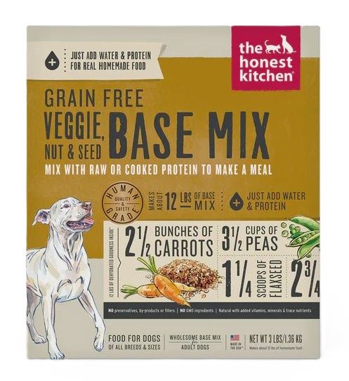 The Honest Kitchen Grain Free Veggie Nut &amp; Seed Base Mix Dehydrated Dog Food 3 lb