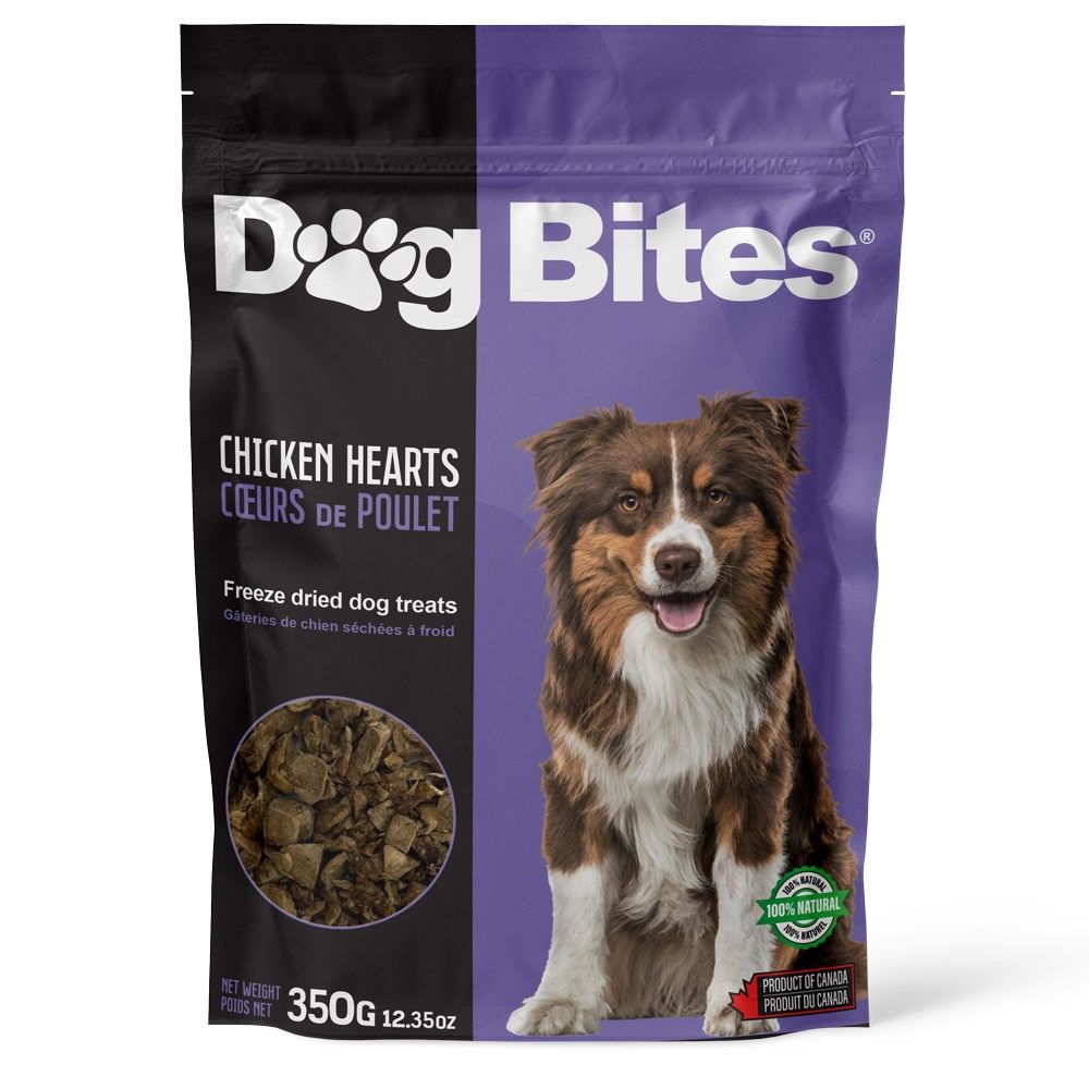 Dog Bites Freeze Dried Chicken Hearts | Various Sizes, Size: 350g
