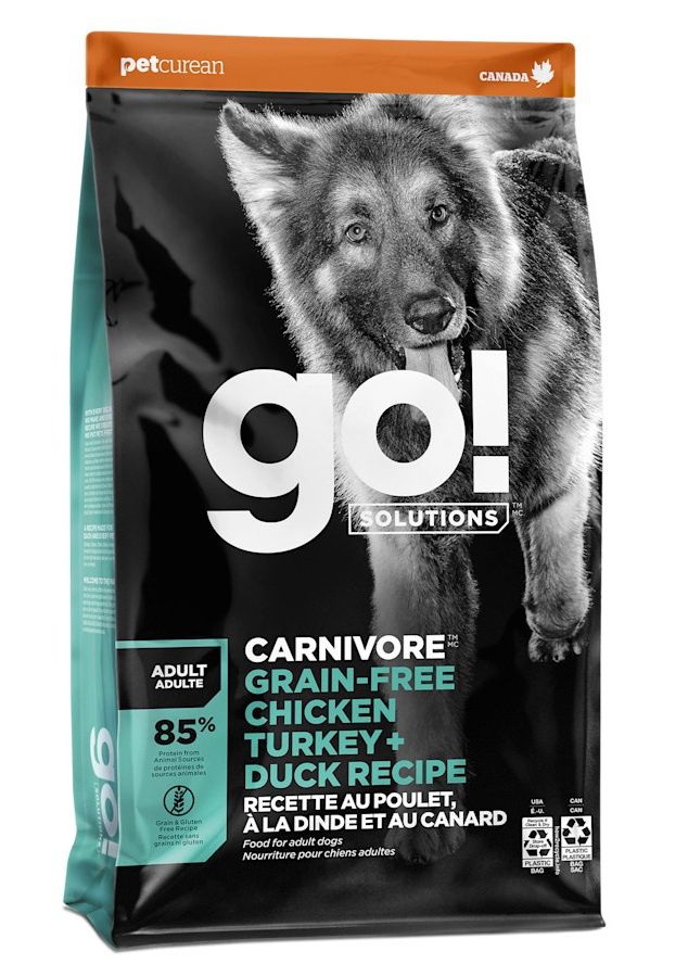 Go Carnivore Grain Free Chicken, Turkey, Duck Adult Dog Food 22lb
