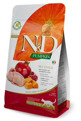 FARMINA Pumpkin Quail &amp; Pomegranate Neutered Cat 1.5kg