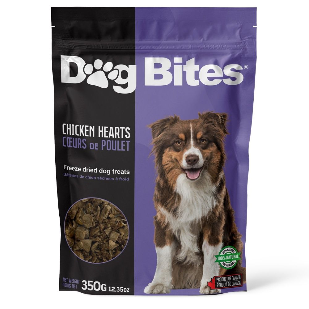 Dog Bites Freeze Dried Chicken Hearts | Various Sizes, Size: 350g