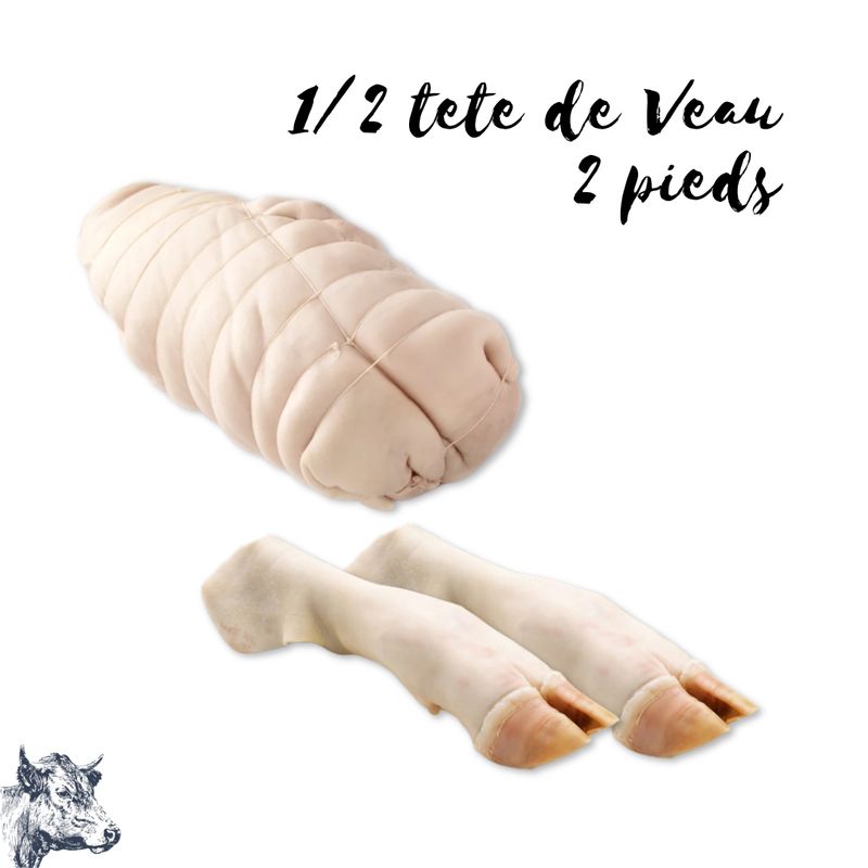 Demie tete de veau plus 2 pieds