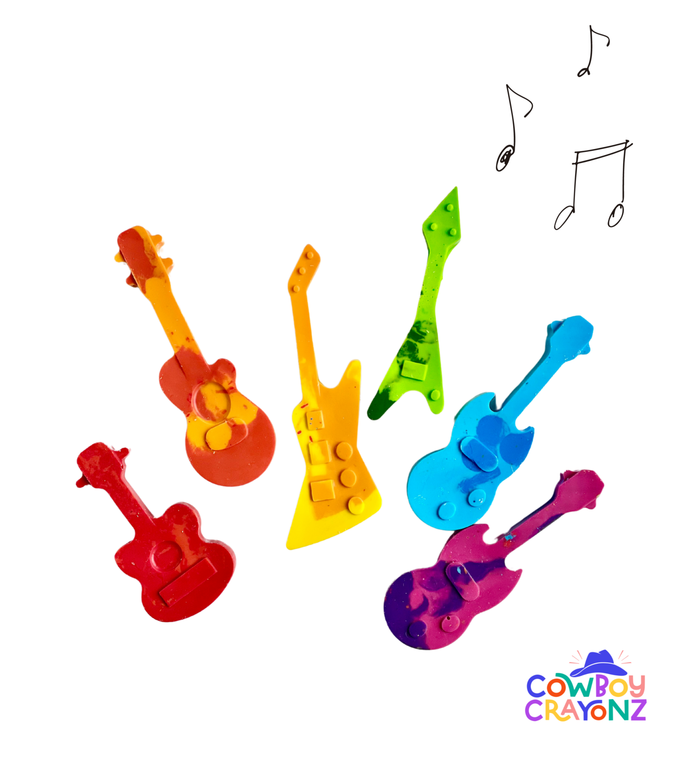 Rainbow Guitar Crayon Set