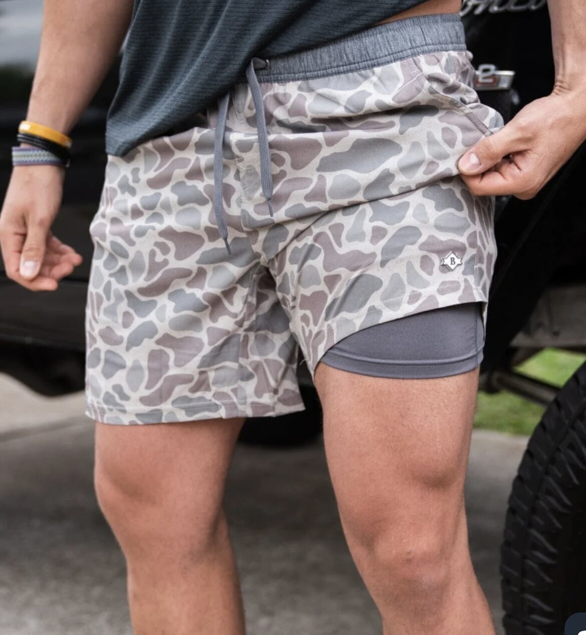 Athletic Shorts-Deer Camo