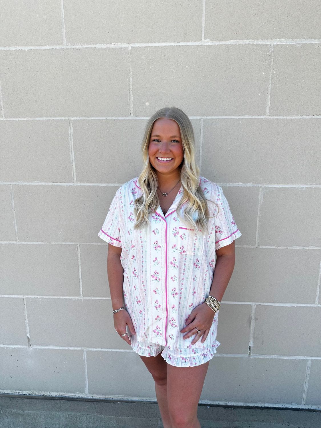 White Roses Pj Set