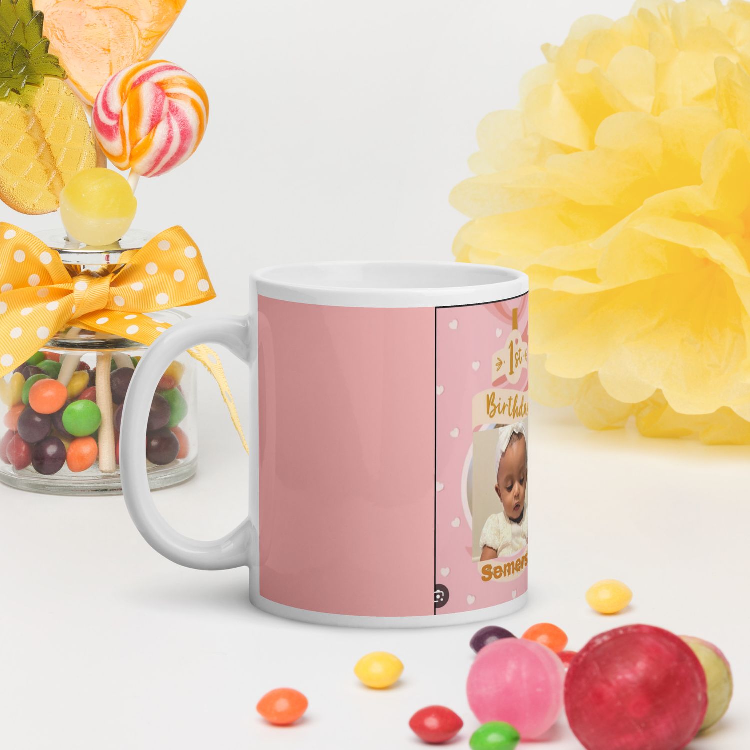 Designed White glossy mug