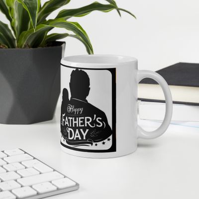 White glossy mug