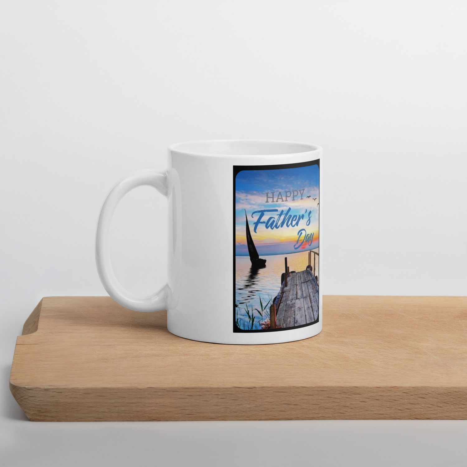 White glossy mug