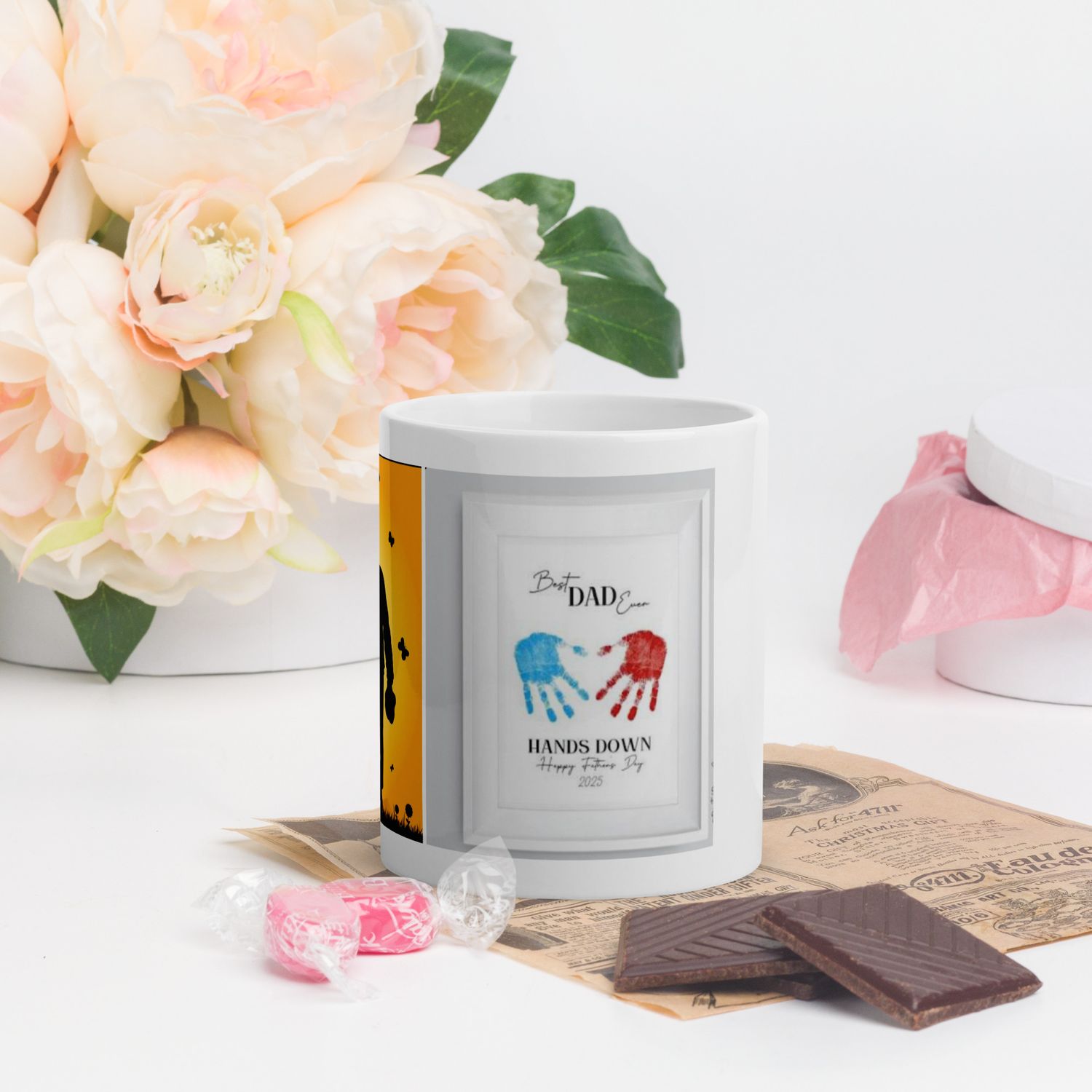 White glossy mug