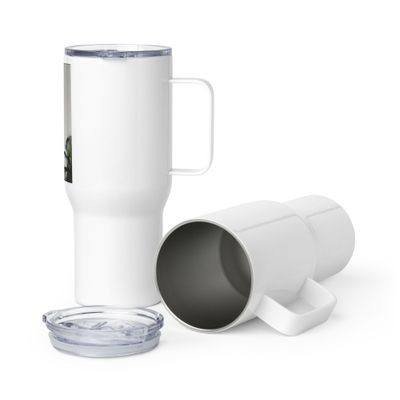 Travel mug with a handle