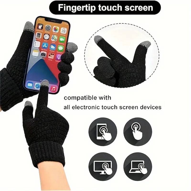 Warmth Gloves with Mobile Phone Touch Screen Operation. Men's and Women's