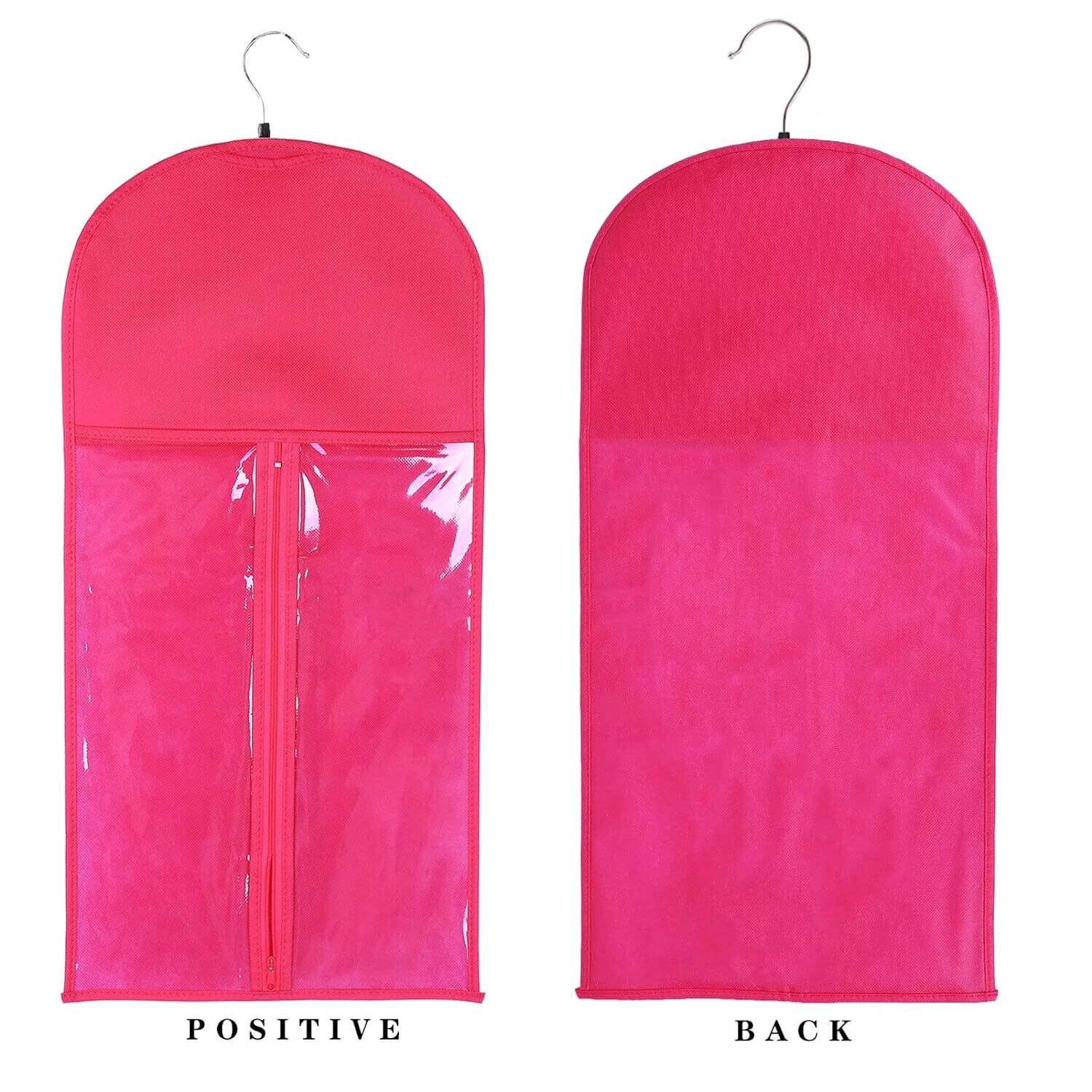 1 x Virgin Hair Extension Wig Storage Bag with Zipper Hanger Cover - Pink.