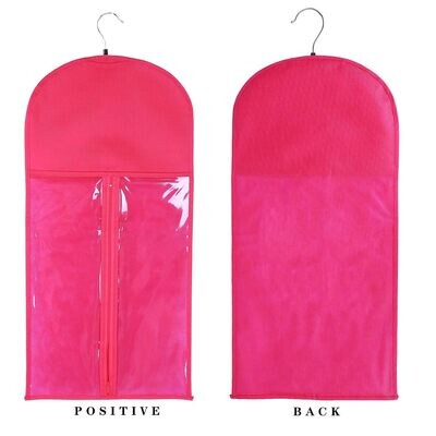 1 x Virgin Hair Extension Wig Storage Bag with Zipper Hanger Cover - Pink.