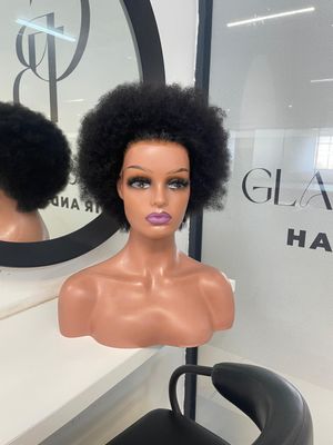 Natural Afro Wig with 13x4 Closure