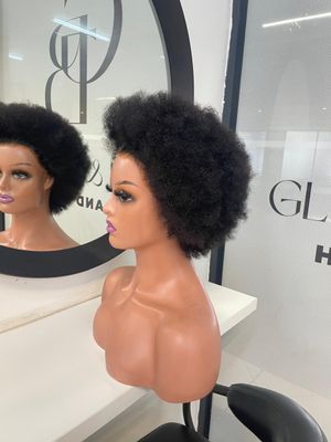 Natural Afro Wig with 13x4 Closure