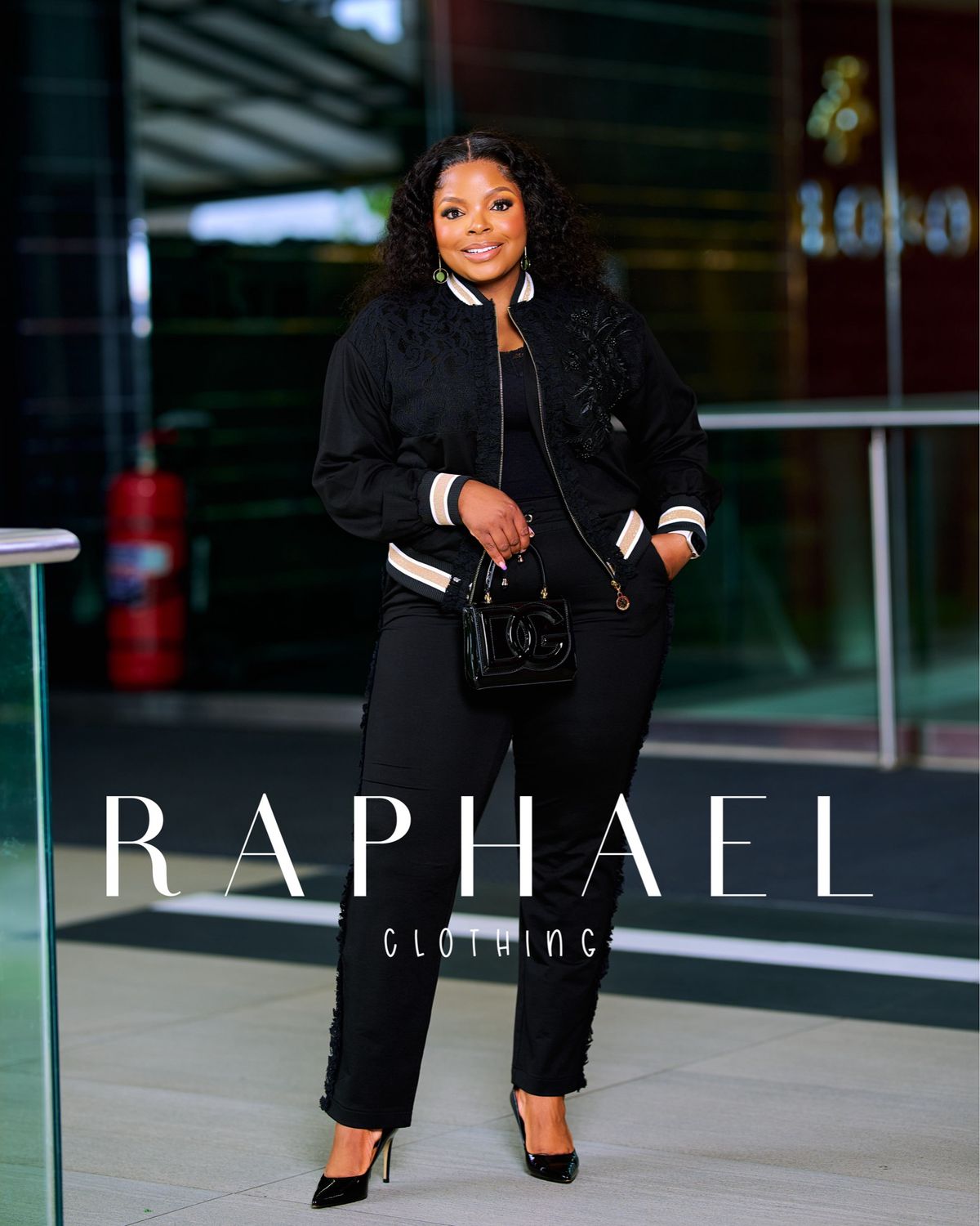 LSG9140-BLACK ALLURE EMBELLISHED TRACKSUIT