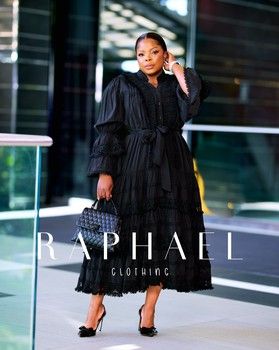 RAPH-SORAYA TIERED BLACK LACE MAXI DRESS