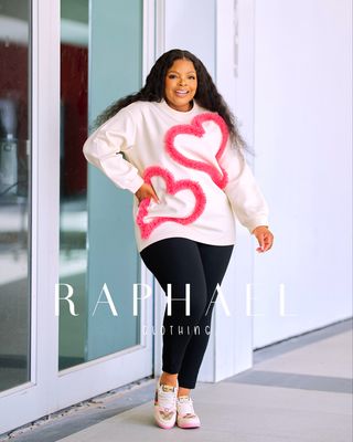 RAPH25033002-LILA HEARTBEAT RUFFLE HEART SWEATSHIRT
