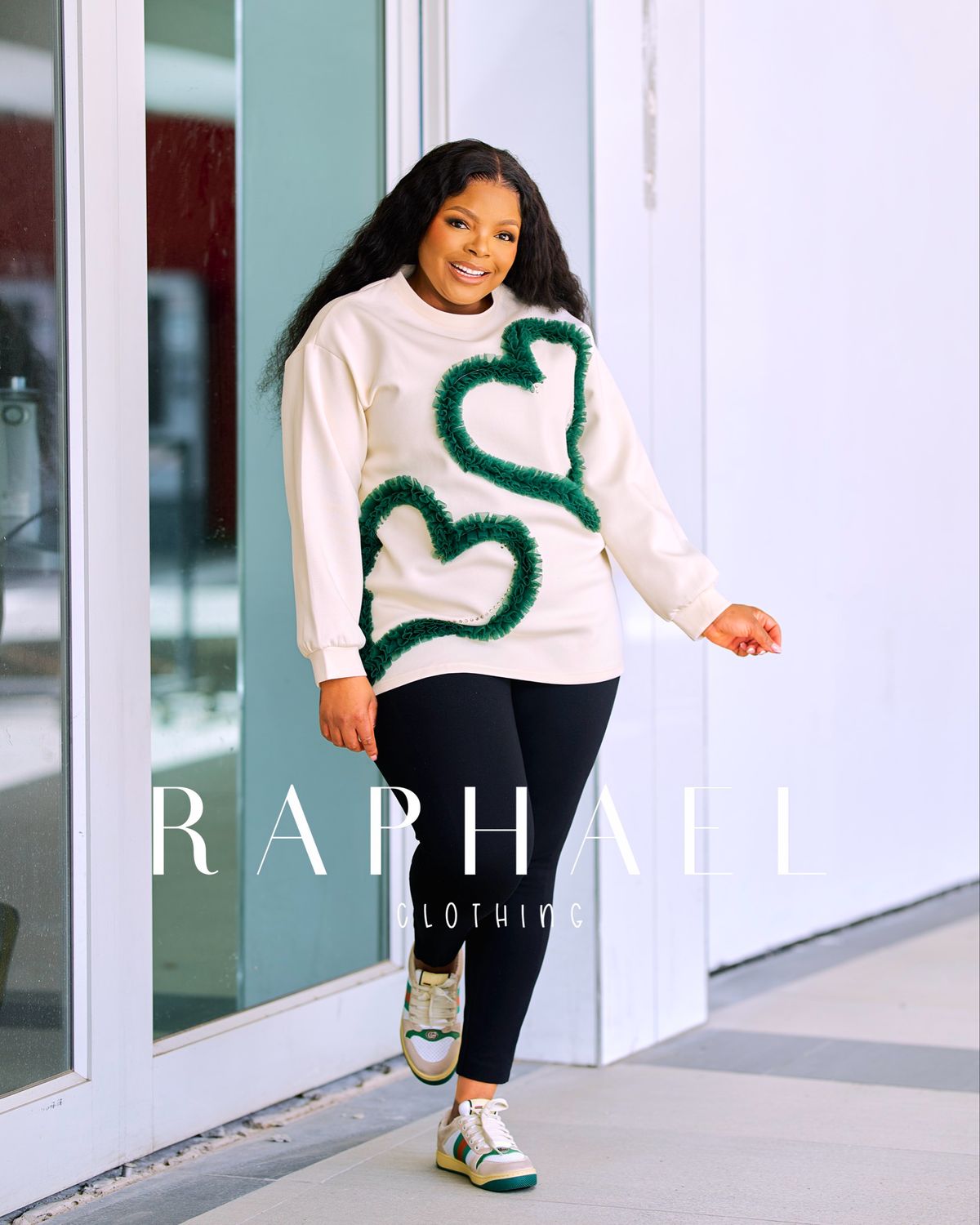 RAPH25033002-LILA HEARTBEAT RUFFLE HEART SWEATSHIRT