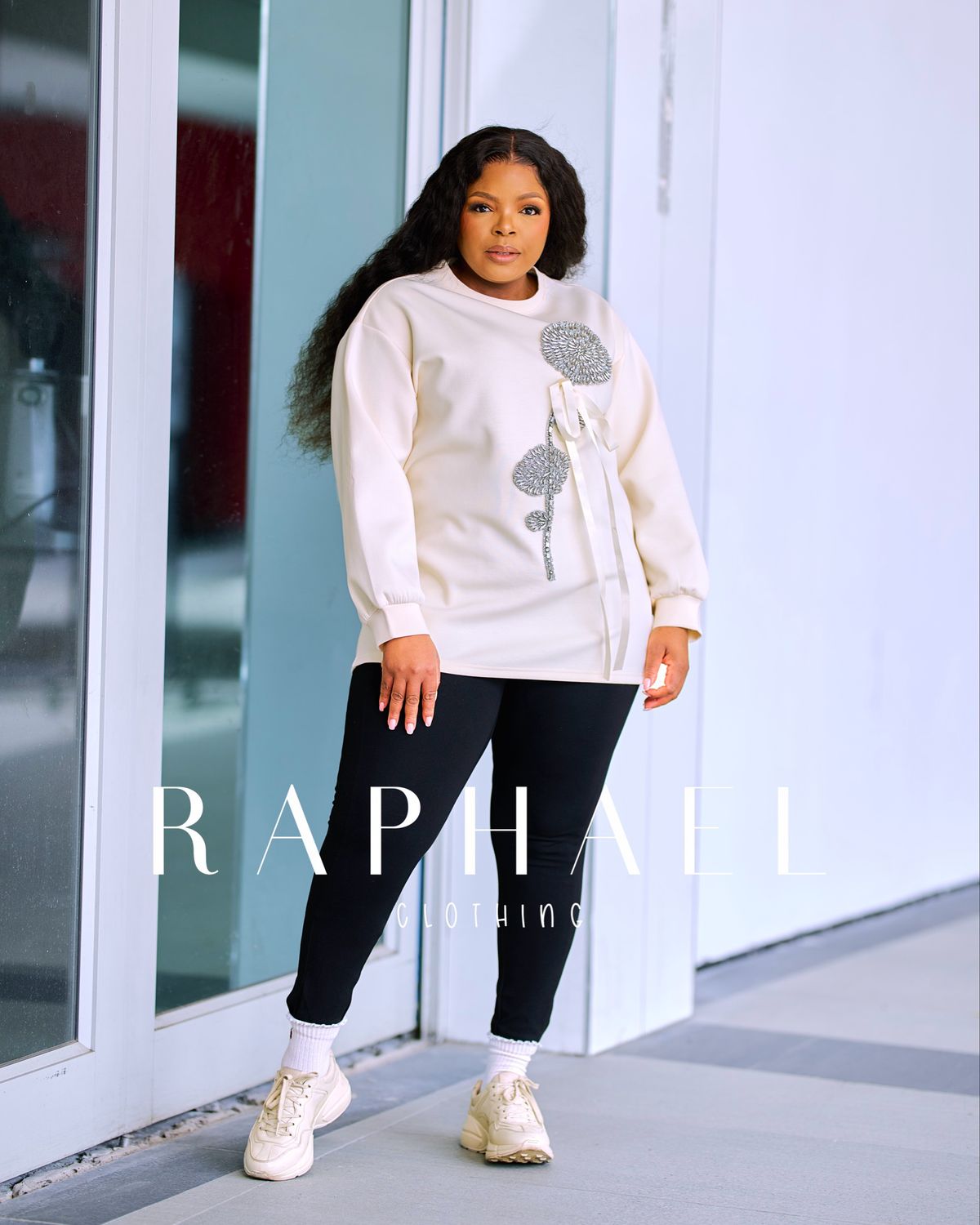 RAPH25033009-ESME LUXE CRYSTAL BLOSSOM SWEATSHIRT