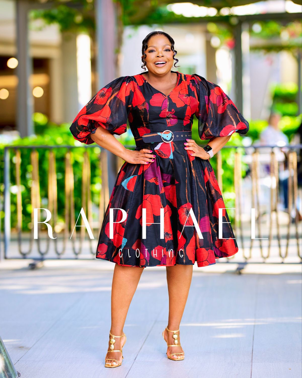 RAPH25033003-HAZEL WILD ROSE  PRINT DRESS