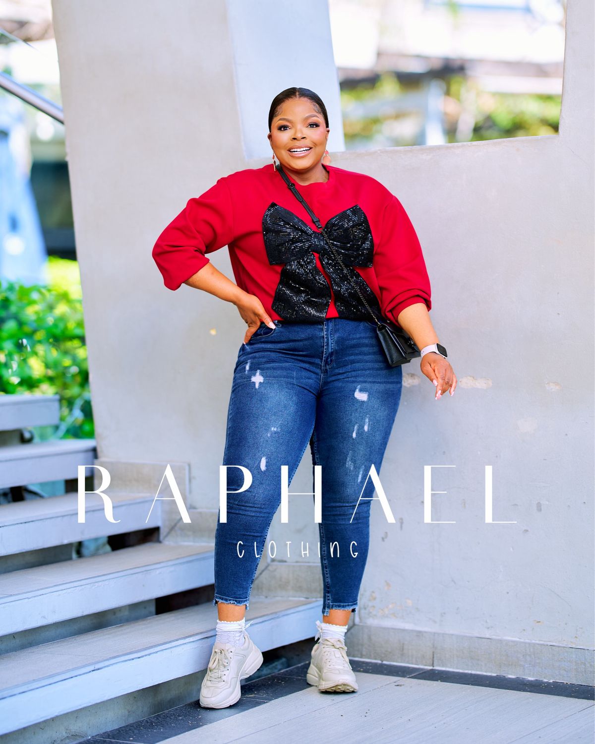 RAPH25033002-BIANCA LUXE SEQUIN BOW SWEATSHIRT