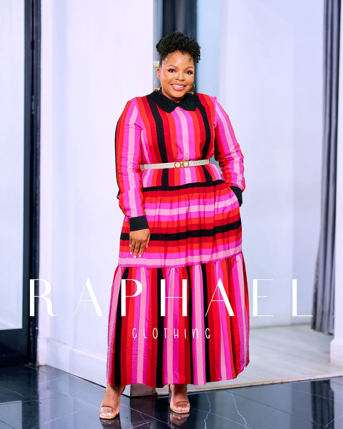 HUKKA2000-METRO CHIC STRIPE DRESS