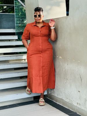RAPH BROWN LINEN DRESS