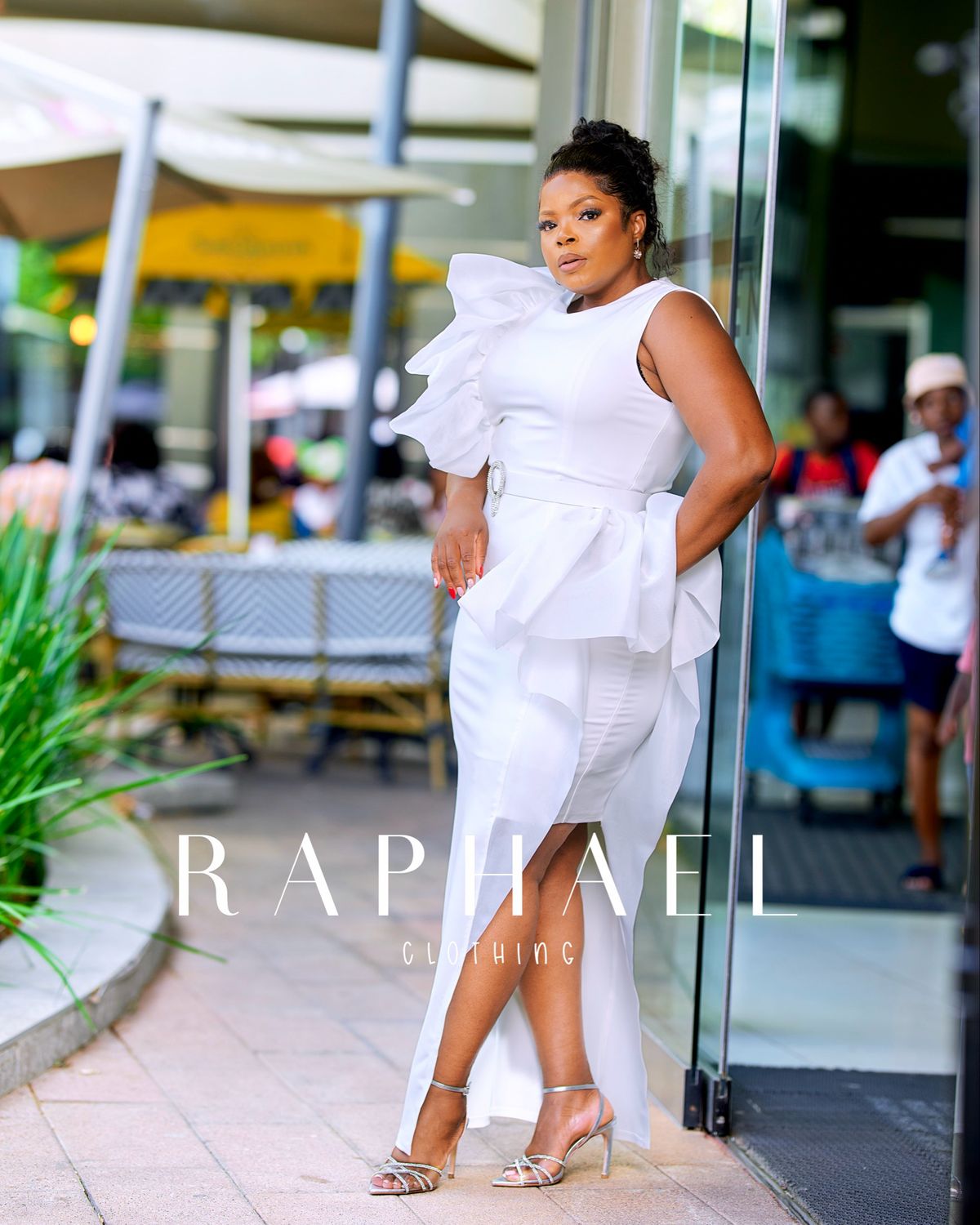 AZA3278-ELEGANT ASYMMETRICAL DRESS