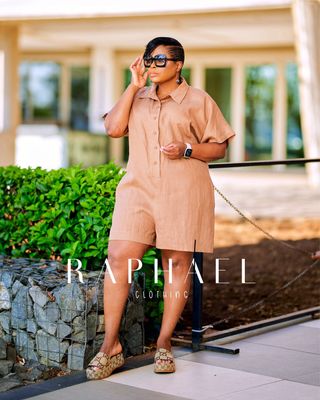 RAPH BREEZY LUXE LINEN SHIRT ROMPER