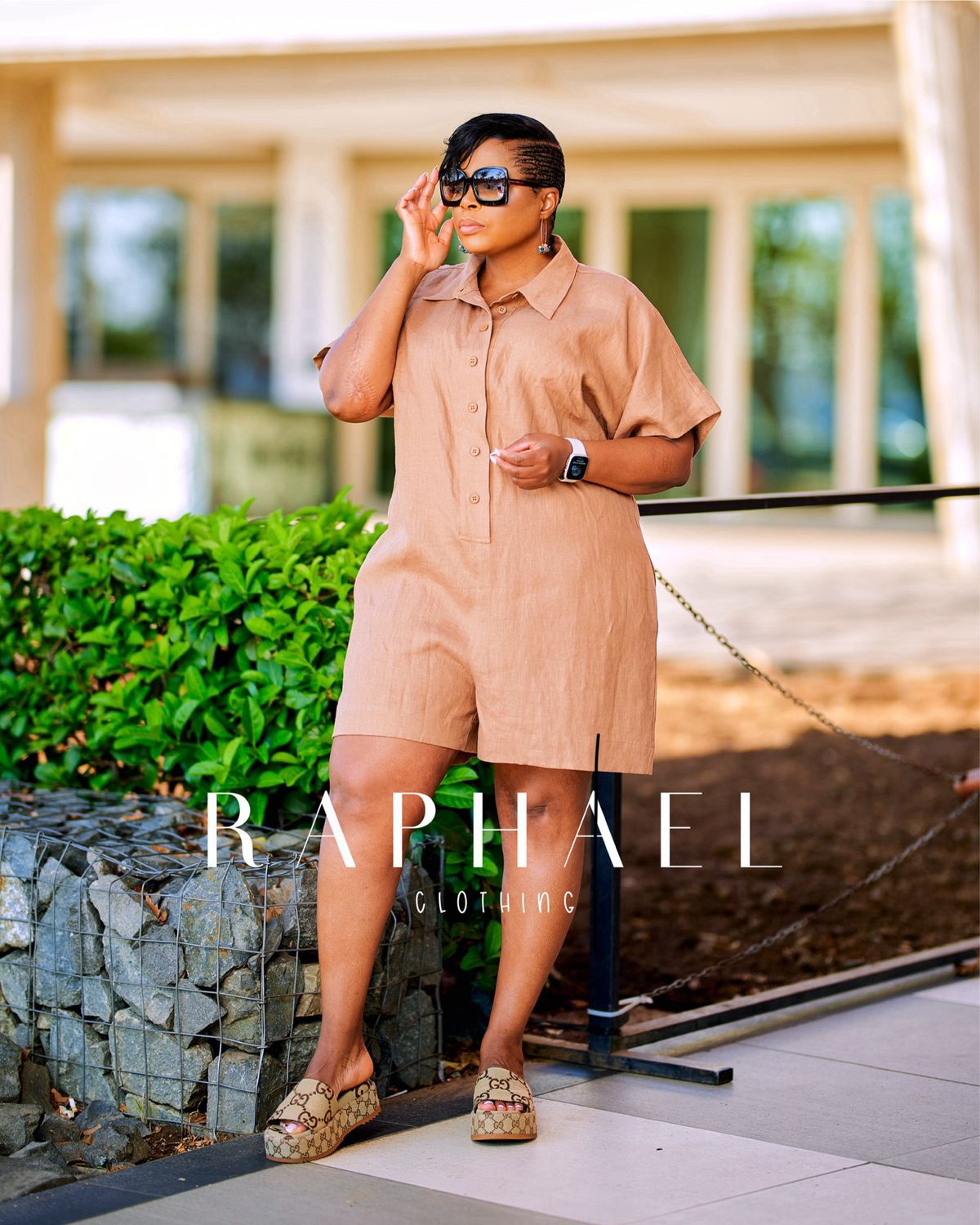 RAPH BREEZY LUXE LINEN SHIRT ROMPER
