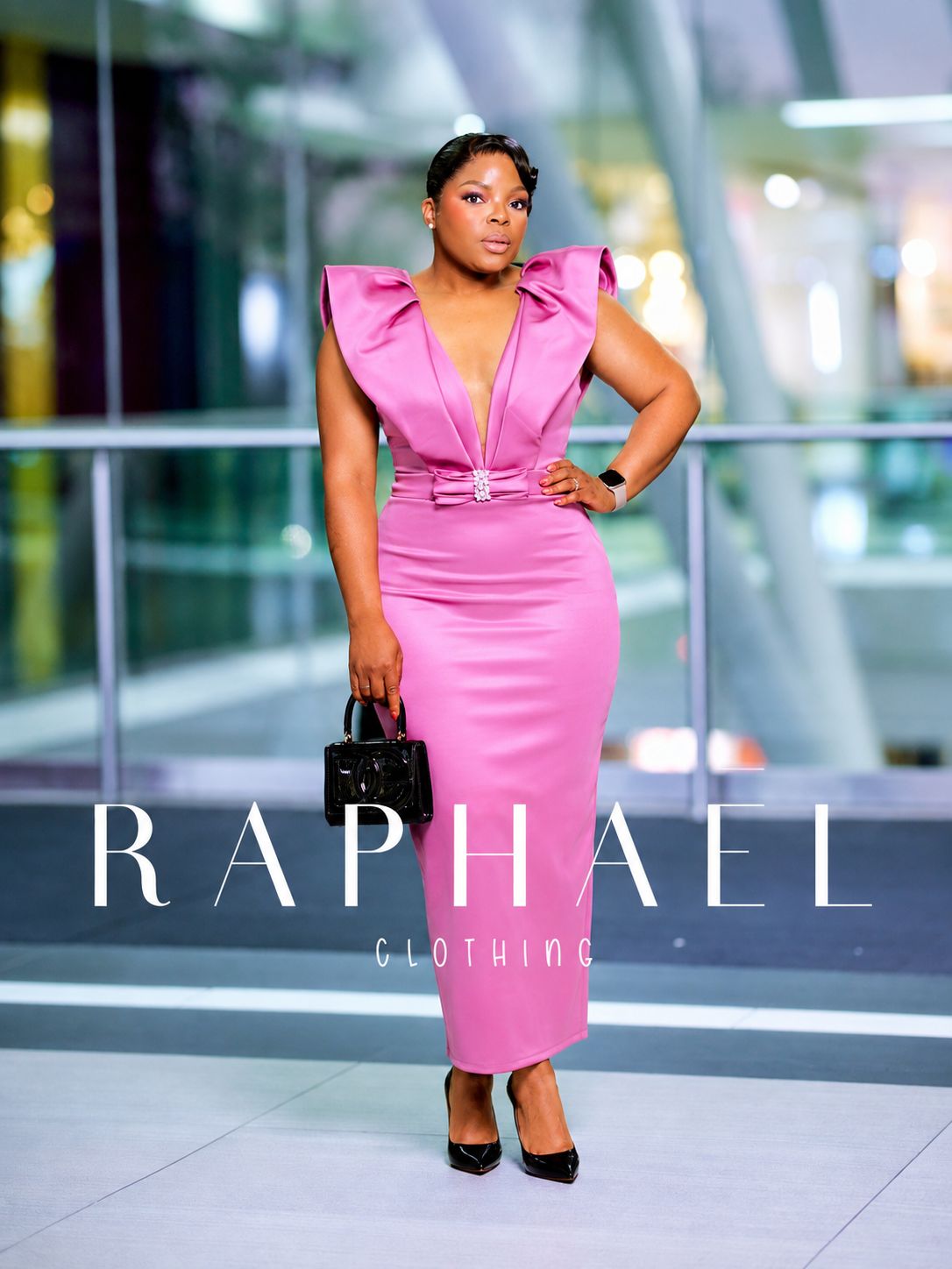 ARSI3805-NALEDI SATIN BOW DRESS