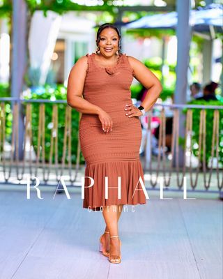 RAPH1713-CROCHET KNIT MIDI DRESS