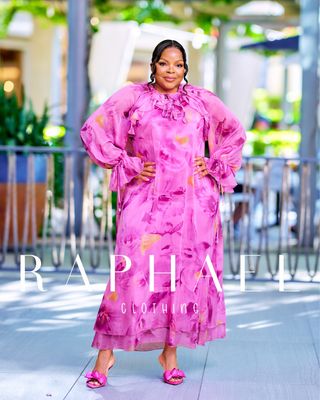 KIWEMZL020-SOFT RUFFLE CHIFFON DRESS