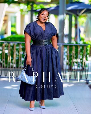 RAPH-ZELDA DENIM MIDI DRESS