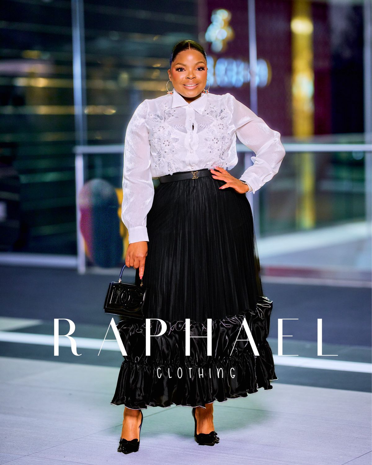 RAPH NOIRE TULLE HEM SKIRT