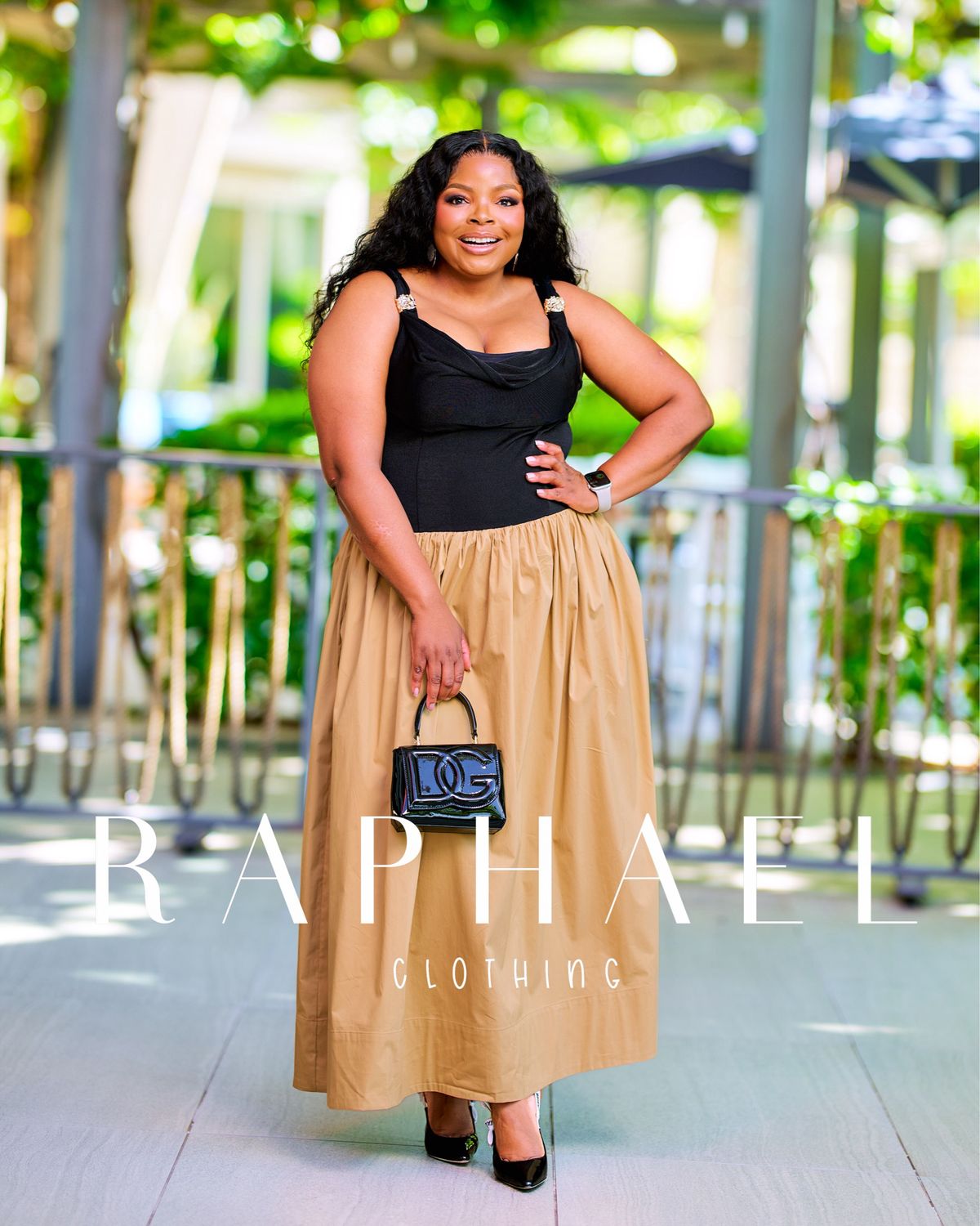 RAPH-TWO-TONE SLEEVELESS CASUAL DRESS