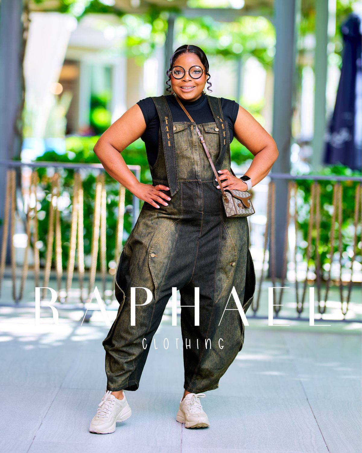 RAPH-CARGO CURVE BARREL DENIM JUMPSUIT