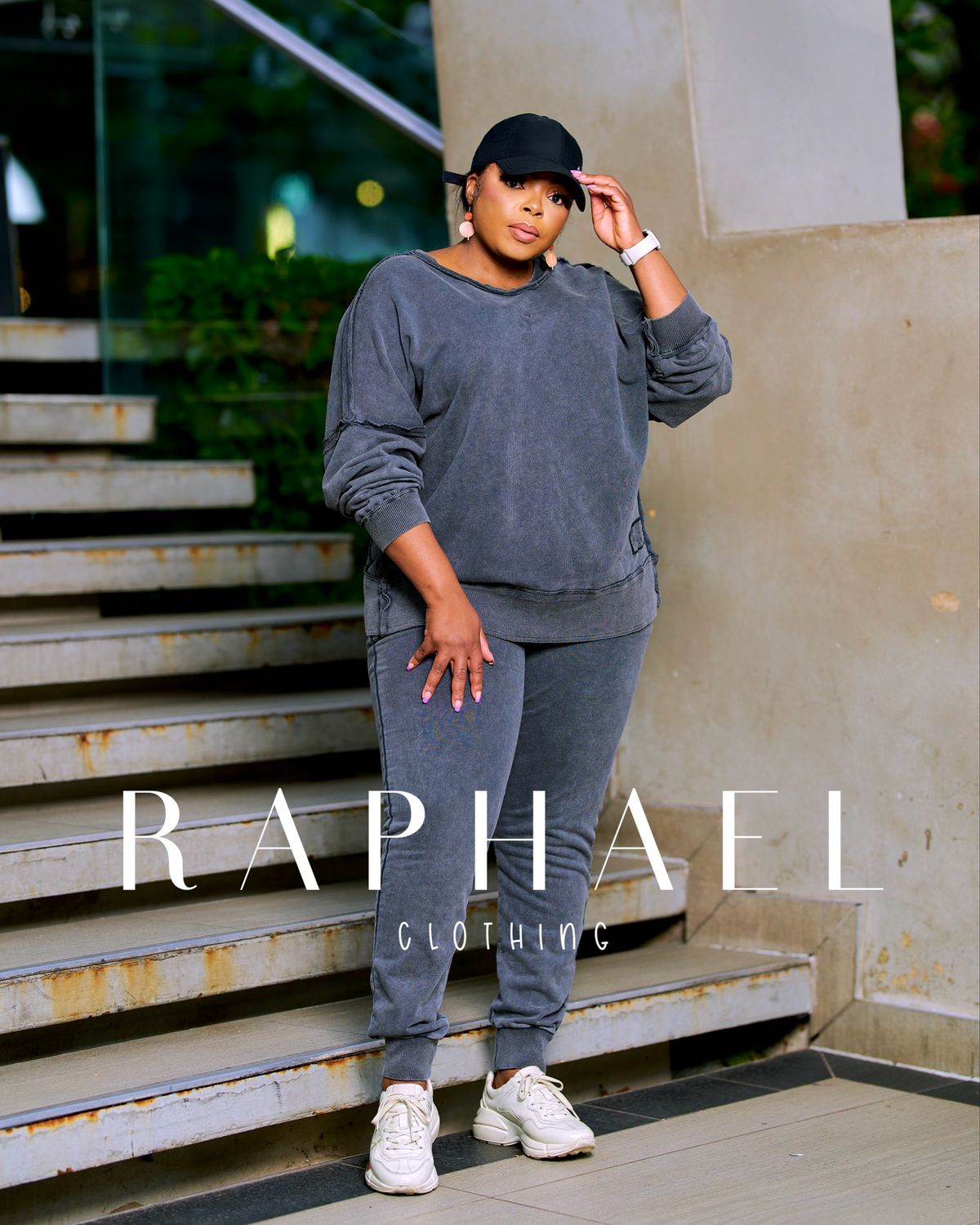 RAPH25091304-WASHED CHARCOAL LOUNGE SET