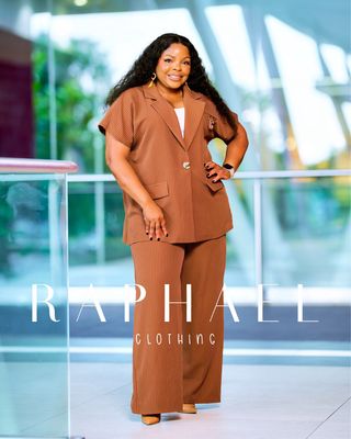 ARZ898- WIDE LEG PINSTRIPE SET