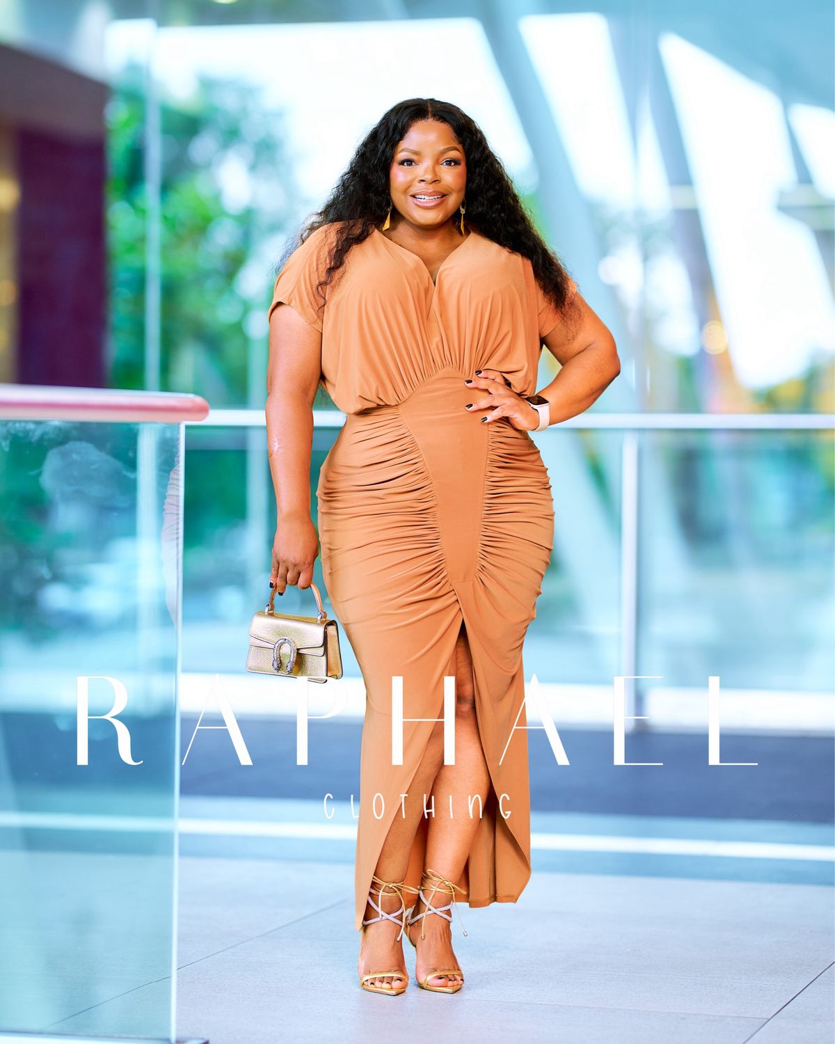 AZA3771-SCULPTED RUCHED MIDI DRESS