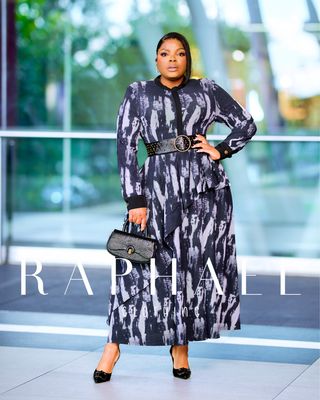 RAPH-SORELLA MONOCHROME BELTED DRESS